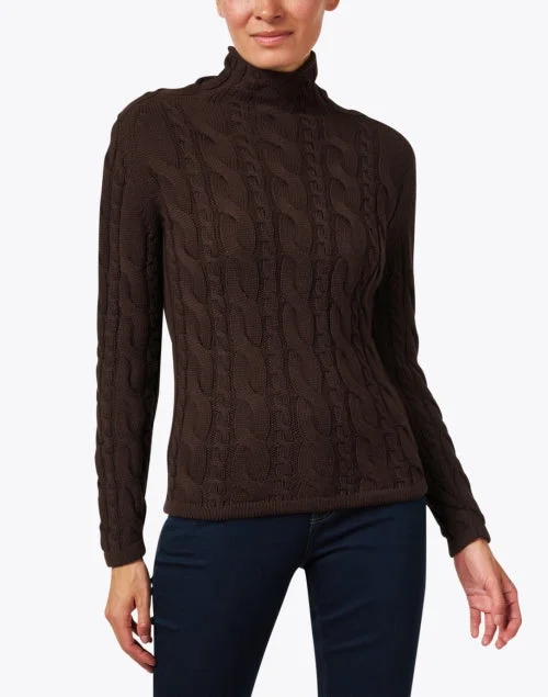 Brown Cotton Cable Sweater Brown Cotton Cable Sweater