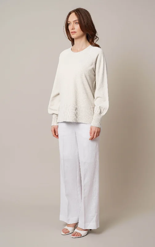Crew Neck Pullover with Side Slit Crew Neck Pullover with Side Slit