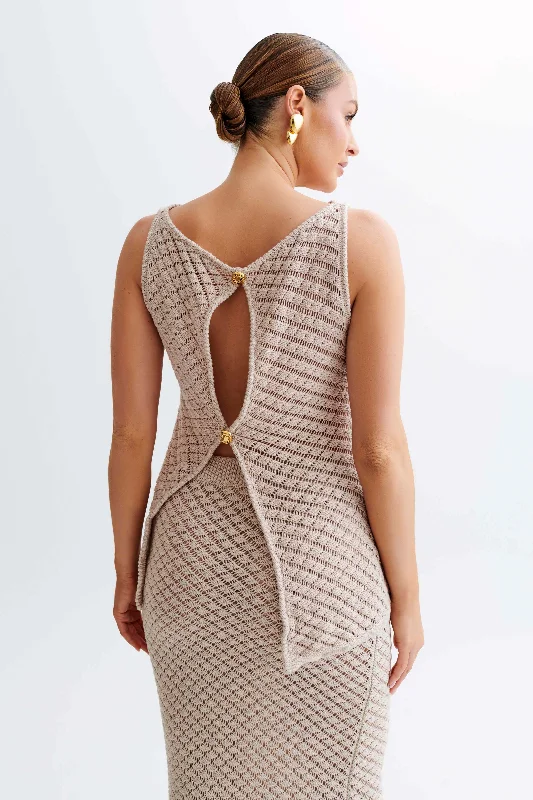 Guiliana Sleeveless Knit Top - Tawny Grey Guiliana Sleeveless Knit Top - Tawny Grey