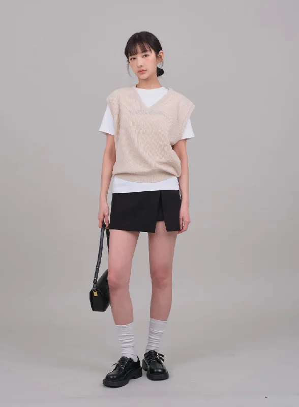 V Neck Knit Vest C2701